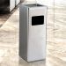Thùng rác inox vuông có gạt tàn
