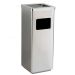 Thùng rác inox vuông có gạt tàn
