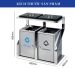 Thùng rác ngoài trời 2 ngăn inox