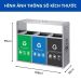 Thùng rác ngoài trời 3 ngăn có mái che inox
