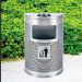 Thùng rác inox bán nguyệt có gạt tàn