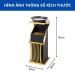 Thùng rác sảnh viền vàng khay gạt tàn thủy tinh