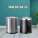 Thùng rác thép sơn đen nắp lật Ø25