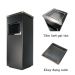 Thùng rác thép sơn tĩnh điện vuông nắp gạt tàn inox