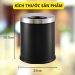 Thùng rác thép sơn đen nắp hở Ø25
