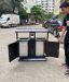 Thùng rác thép sơn giả gỗ hai ngăn