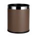 Thùng rác thép sơn tĩnh điện nâu viền inox trắng
