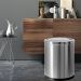 Thùng rác văn phòng nắp lật inox trắng