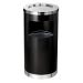 Thùng rác phun sơn đen gạt tàn inox vàng A35-H 
