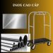 Xe đẩy vali khách sạn inox trắng