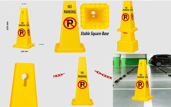 Cọc tiêu Biển báo cấm đỗ xe hình trụ thiết kế hình trụ đơn giản