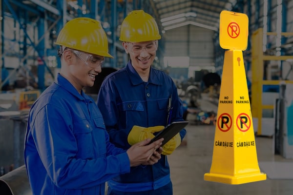 Cọc tiêu biển báo cấm đỗ xe hình trụ là sản phẩm nhập khẩu chính hãng