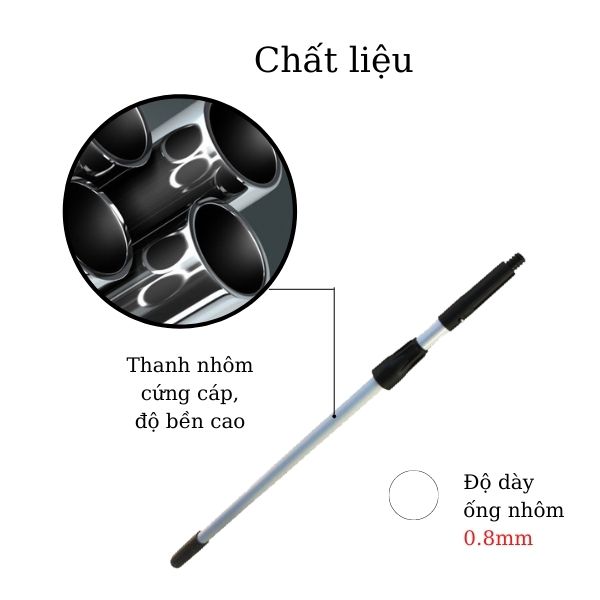 Cây nối dài nhập khẩu làm từ chất liệu nhôm cao cấp, cứng cáp