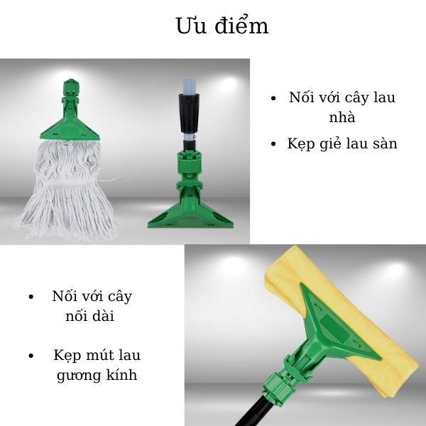 Kẹp mút cọ gương kính kết hợp linh hoạt với cây nối dài