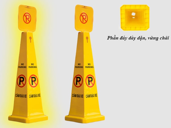 Phần đáy cọc tiêu biển báo cấm đỗ xe hình trụ vững chãi