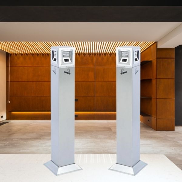 Mẫu cây gạt tàn thuốc lá bằng inox trắng sang trọng, bền bỉ