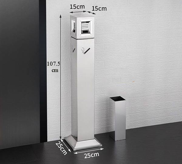 Tham khảo kích thước trụ inox đựng tàn thuốc lá
