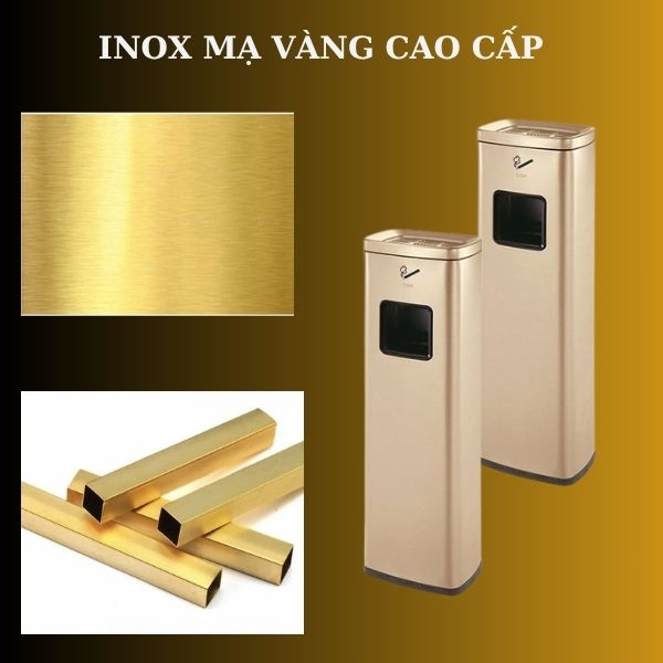 Cây gạt tàn màu vàng kim sản xuất từ inox mạ vàng