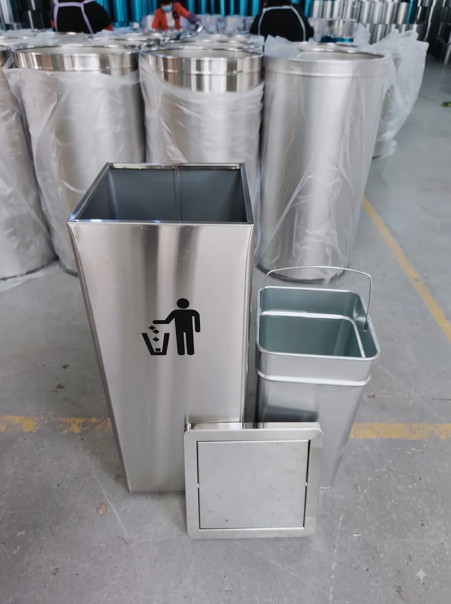 Mẫu thùng rác inox nắp lật hàng thanh lý do tồn kho