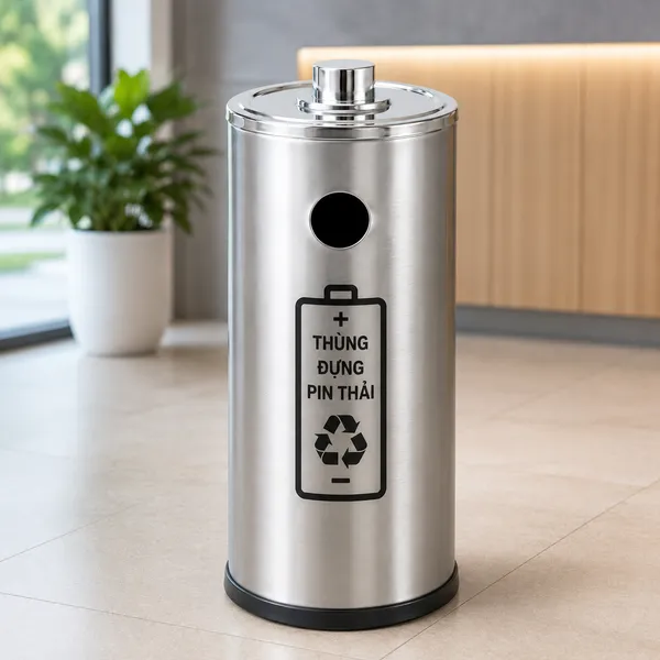 Thùng đựng pin thải inox Ø25 CGTCN-05