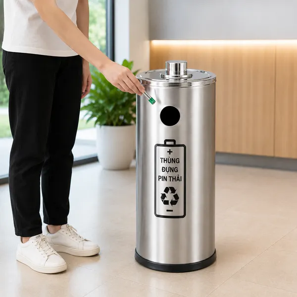 Thùng đựng rác thải pin là thiết bị hữu ích