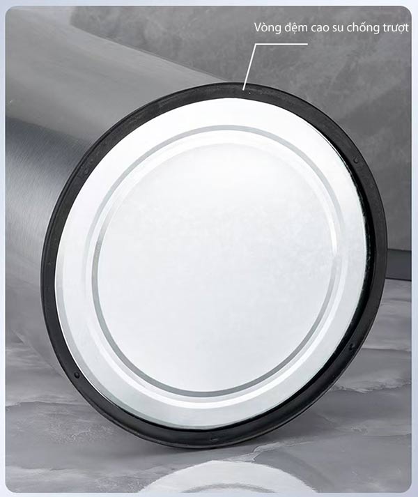 Thùng đựng rác inox có gạt tàn tròn