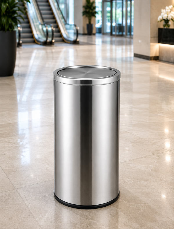 Thùng đựng rác inox tròn nắp lật 35cm