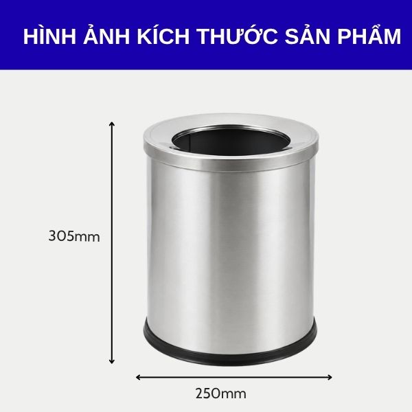 Kích thước thùng đựng rác văn phòng nắp hở