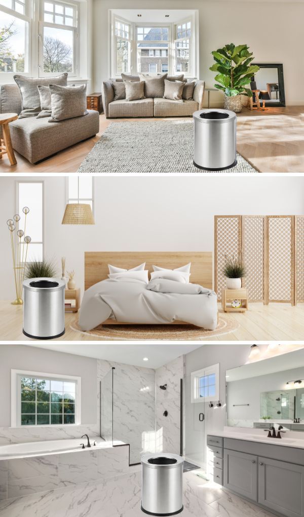 Thùng rác inox nắp hở có tính ứng dụng cao