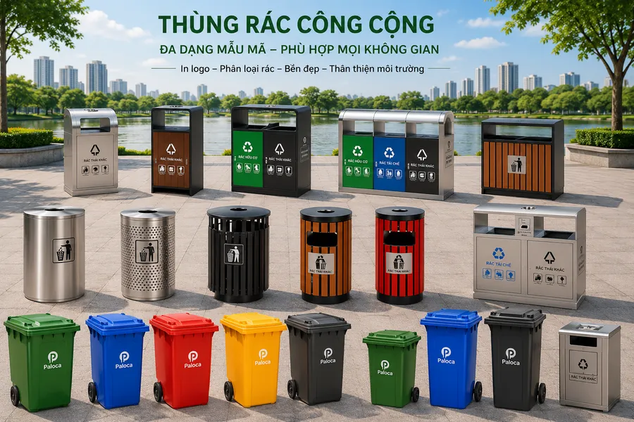 Tổng hợp hình ảnh thùng rác công cộng