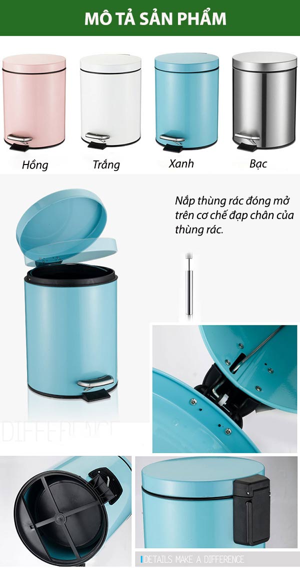 Chi tiết đặc điểm thiết kế thùng rác