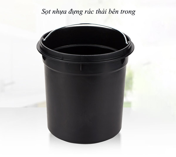 Thùng rác đạp chân tròn 12L inox 304