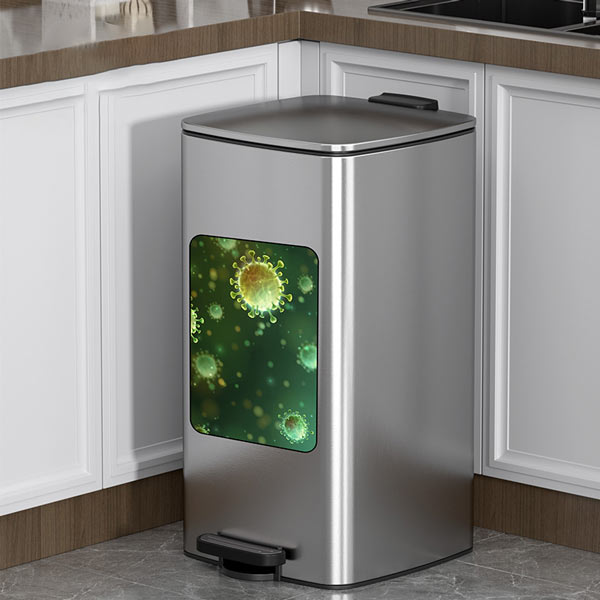 Thùng rác inox đạp chân vuông cao cấp
