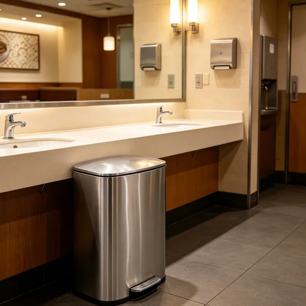 Thùng rác inox đạp chân vuông cao cấp