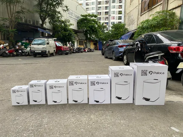 Thùng rác inox đạp chân vuông cao cấp