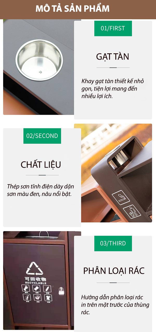 Khám phá các đặc điểm của thùng phân loại rác đường phố