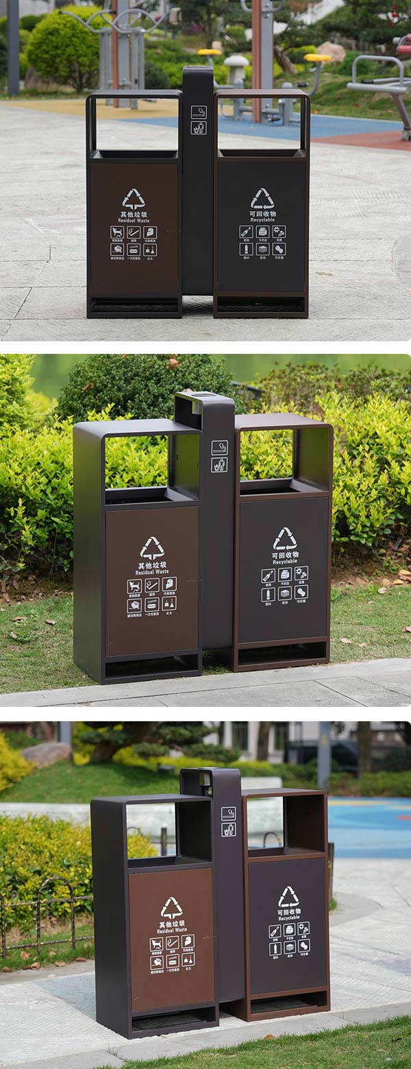Mẫu thùng rác phân loại rác đường phố, công viên