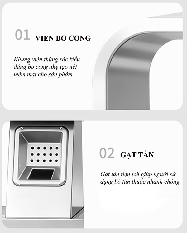Thùng rác đường phố 2 ngăn inox