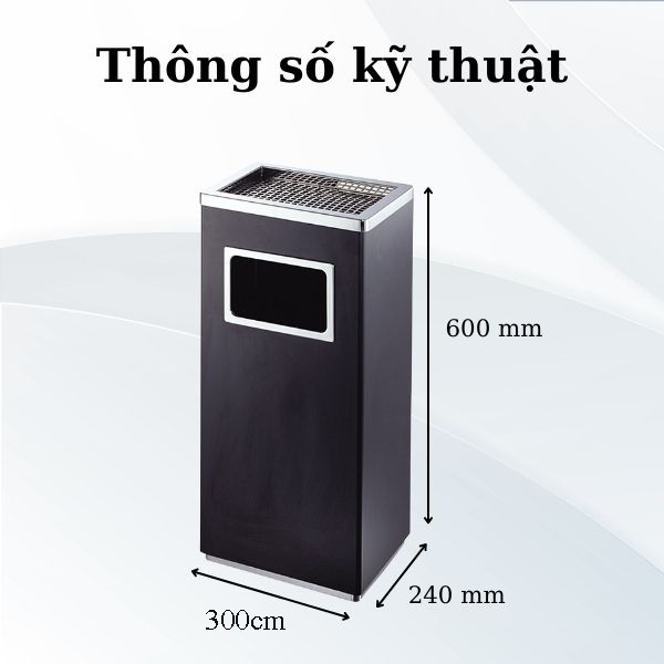 Tham khảo kích thước thùng rác có gạt tàn thuốc