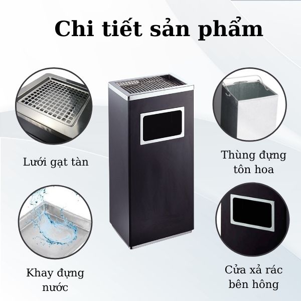 Chi tiết các bộ phận cấu thành thùng rác