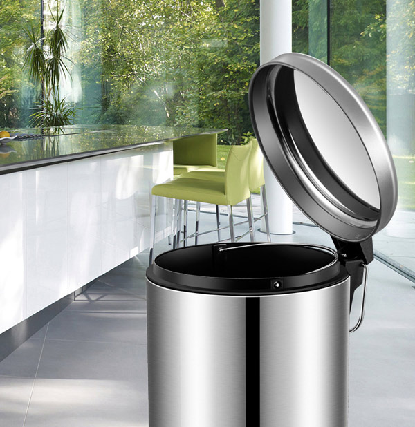 Thùng rác inox 304 đạp chân tròn 30L