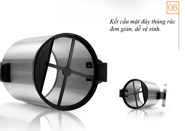 Thùng rác inox 304 đạp chân tròn 5L