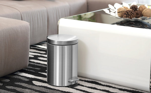 Thùng rác inox 304 đạp chân tròn 5L