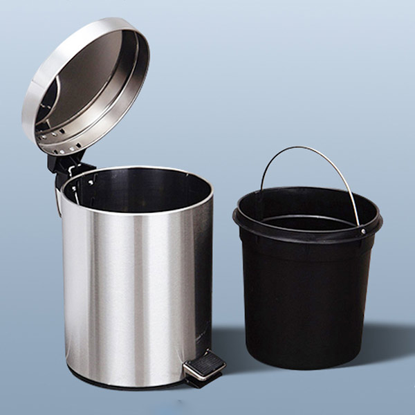 Thùng rác inox 304 đạp chân tròn 8L
