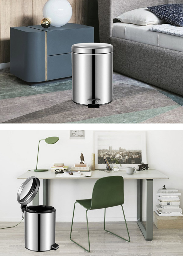 Thùng rác inox 304 đạp chân tròn 8L