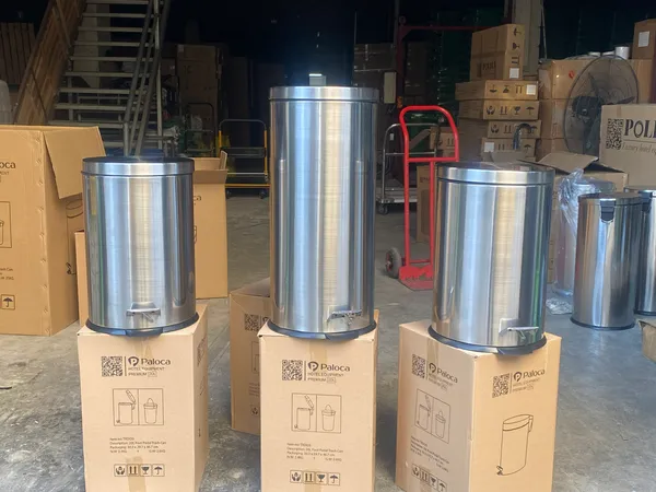 Thùng rác inox đạp chân tròn