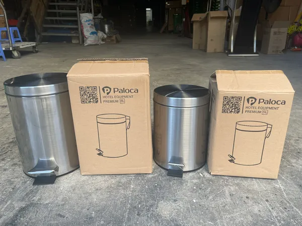 Thùng rác inox đạp chân tròn 5L - 8L