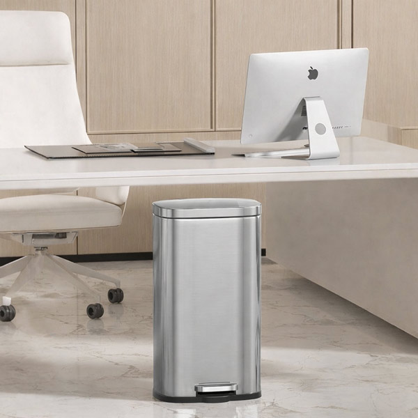 Thùng rác inox đạp chân vuông 16L