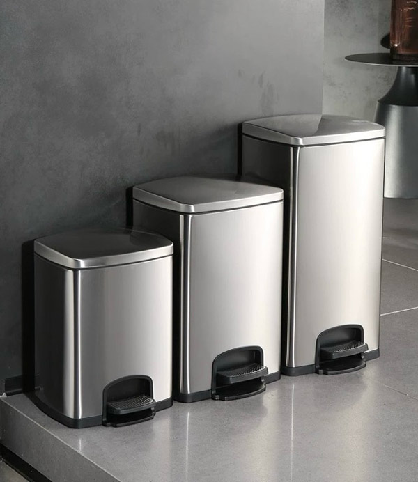 Các mẫu thùng rác inox vuông đạp chân Hành Tinh Xanh