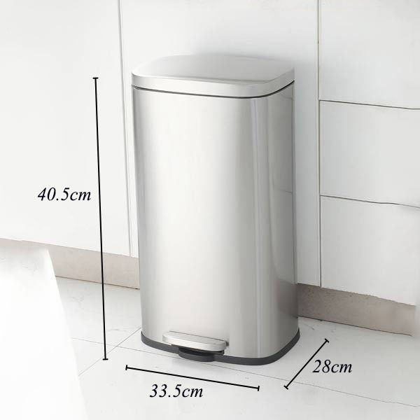 Thùng rác inox đạp chân vuông 20L
